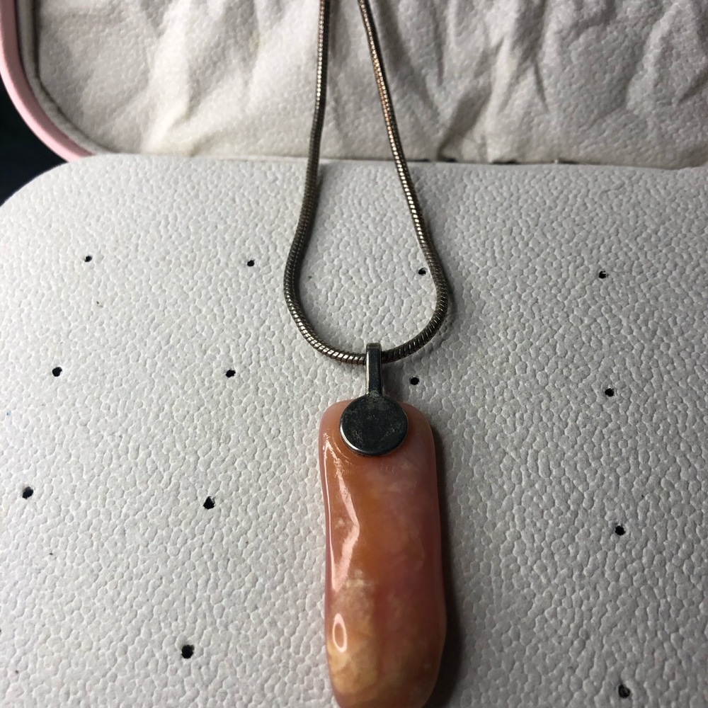Pink Opal Pendant Necklace